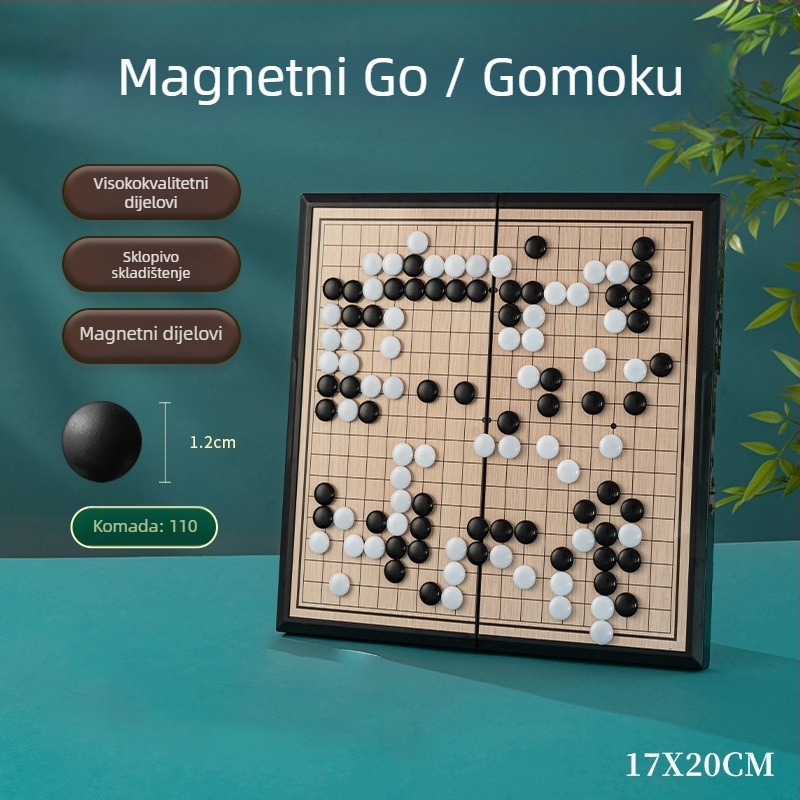 19-red Go magnetska Gomoku početni set za djecu s prijenosnom standardnom pločom i magnetskim figuricama