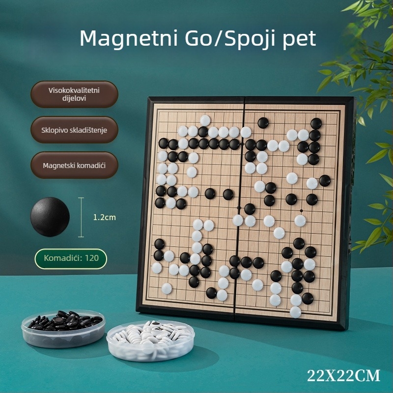 19-red Go magnetska Gomoku početni set za djecu s prijenosnom standardnom pločom i magnetskim figuricama