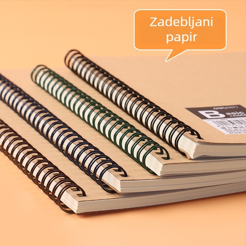 Deli LA560-06 spiralna bilježnica od kraft papira, format A5/B5