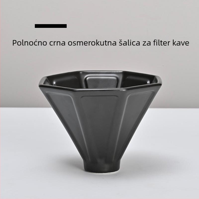Keramički šalica za filtriranje kave za ručno kuhanje, osmerokutni filtar, filtr za mljevenu kavu, kućni kuhinjski pribor za kavu