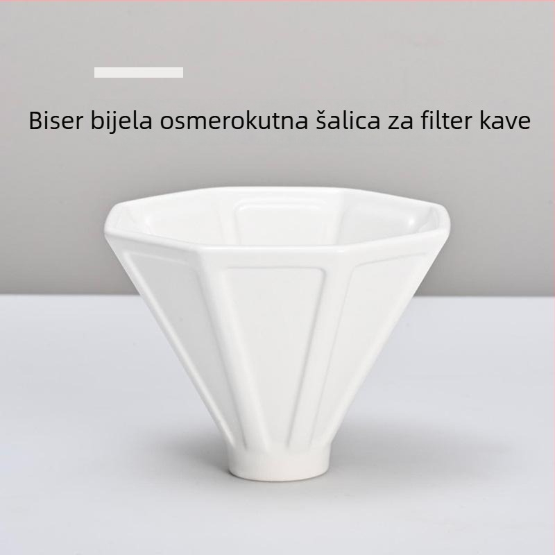 Keramički šalica za filtriranje kave za ručno kuhanje, osmerokutni filtar, filtr za mljevenu kavu, kućni kuhinjski pribor za kavu