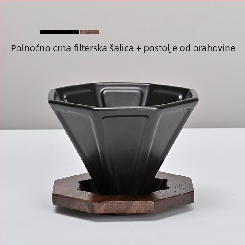 Keramički šalica za filtriranje kave za ručno kuhanje, osmerokutni filtar, filtr za mljevenu kavu, kućni kuhinjski pribor za kavu