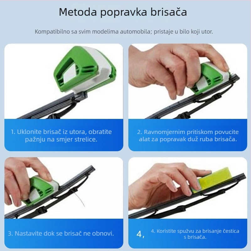 Alat za popravak brisača automobila, obnovitelj gumene trake i alat za čišćenje i rezanje gumene trake brisača