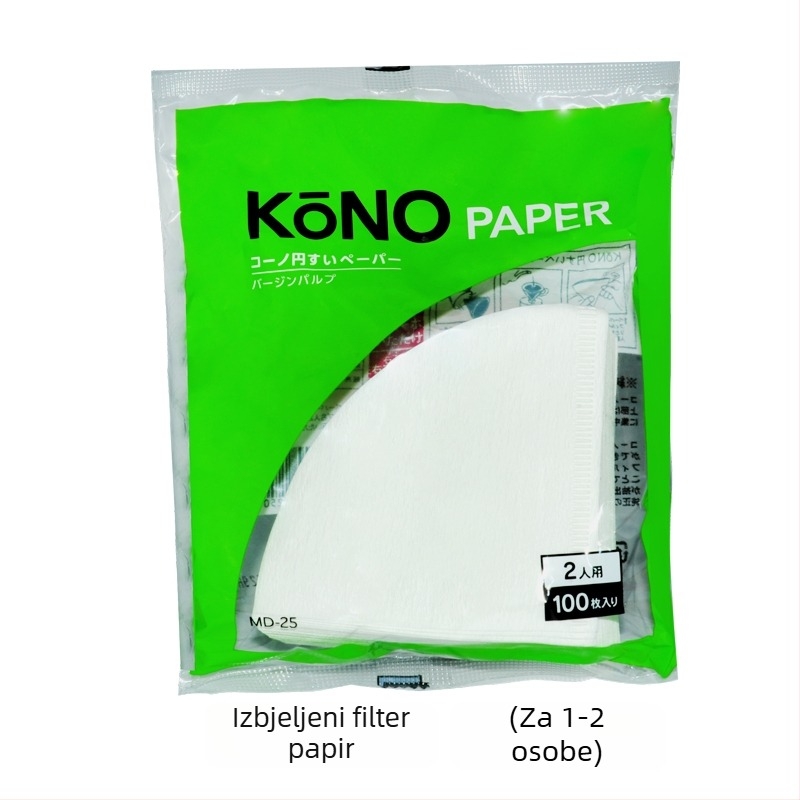 Kono V60 ručno izrađeni filter papir za kavu, konusnog oblika od drvene celuloze, 40 ili 100 listova