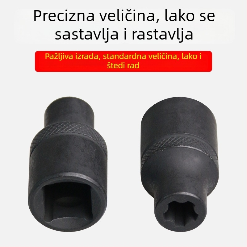 Alat za demontažu vijaka poklopca baterije Tesla, EP petokraki-šestokraki ključ, E-tip utičnica s velikim zubima