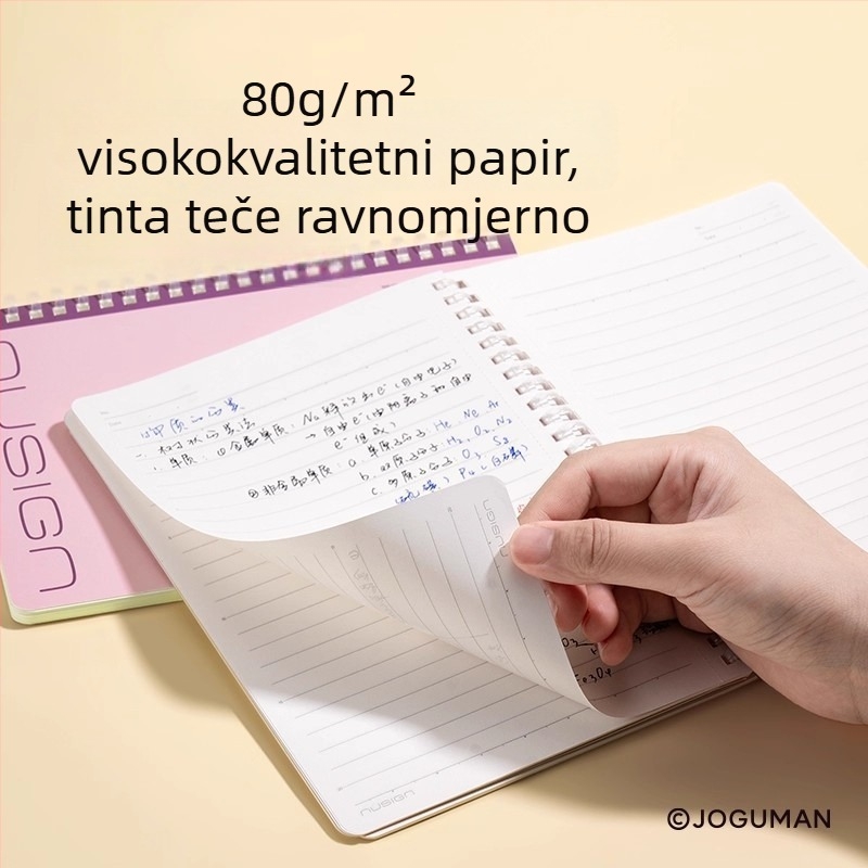 Effective Ns352–q Ns353–q mekana spiralna bilježnica, format A5/B5, 60 stranica, za učenike osnovne i srednje škole