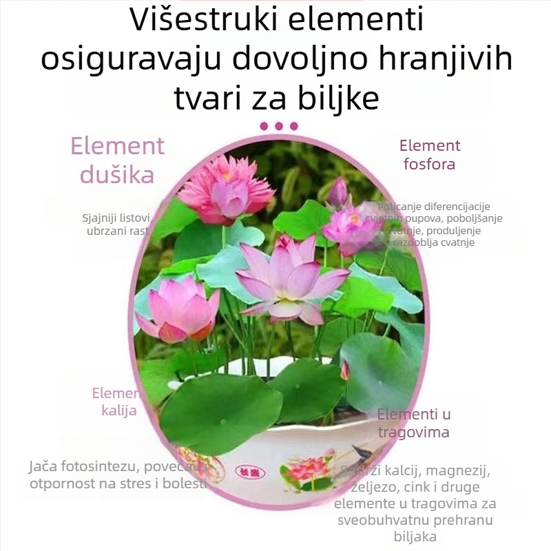 Hranjivi rastvor za lotos i vodeni ljiljan — vodotopivo gnojivo za hidroponiku i uzgoj u tlu, potiče klijanje, rast korijena i cvjetanje