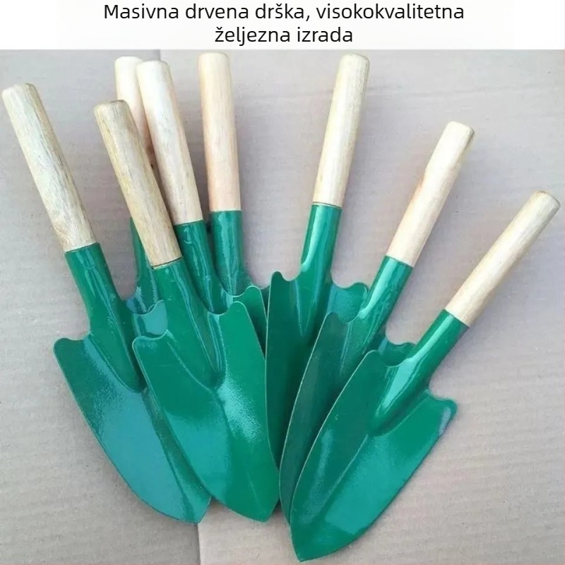 Mini vrtna lopatica s drvenom drškom za cvijeće i povrće – višenamjenski vrtni alat