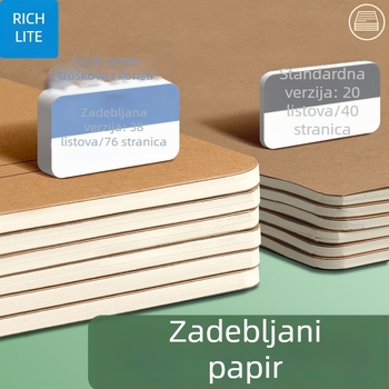 16K32K bilježnica s kožnim šivanjem, veliki format za učenike srednje škole, Kraft papir bilježnica s vezivanjem koncem