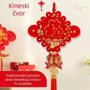 Veliki kineski čvor talisman sreće, zidna dekoracija za dnevni boravak i hodnik, dekor za novi dom za proljetnu proslavu