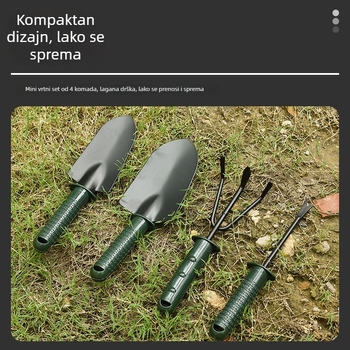 Četverodjelni set vrtnih alata s plastičnim držačima od nehrđajućeg čelika