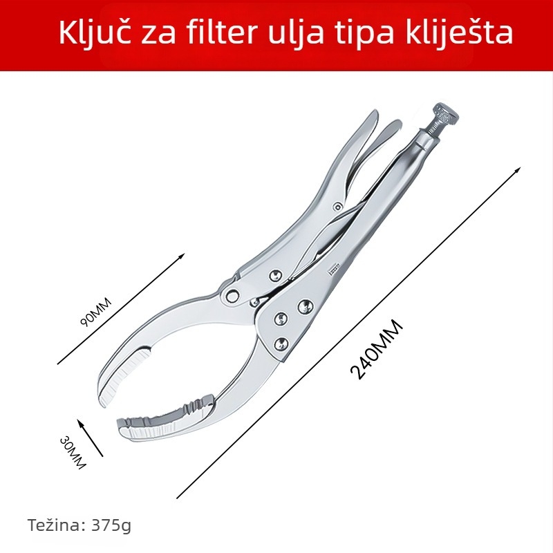 Yushun klamerasti ključ za filter ulja, za održavanje automobila i zamjenu ulja