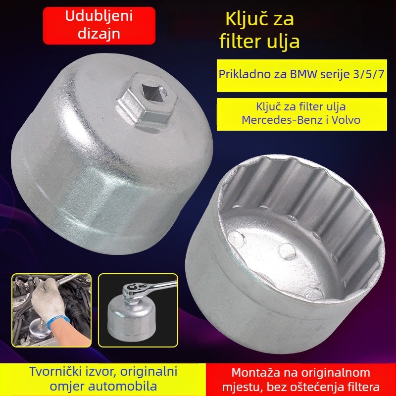 Ključ za filter ulja tip kapica, Ø86,6 mm, 16 zubi, za Mercedes-Benz i Volvo