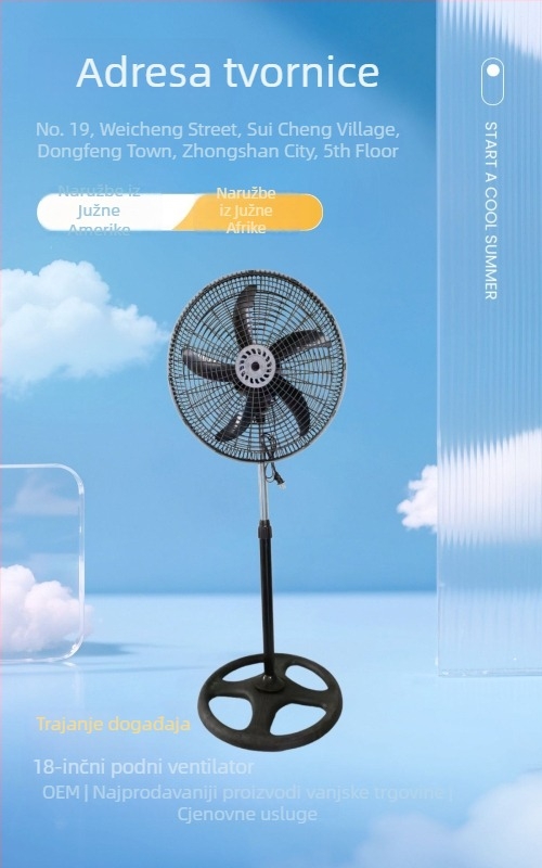 Fabricki prilagođeni 18-inčni ventilator One-in-One