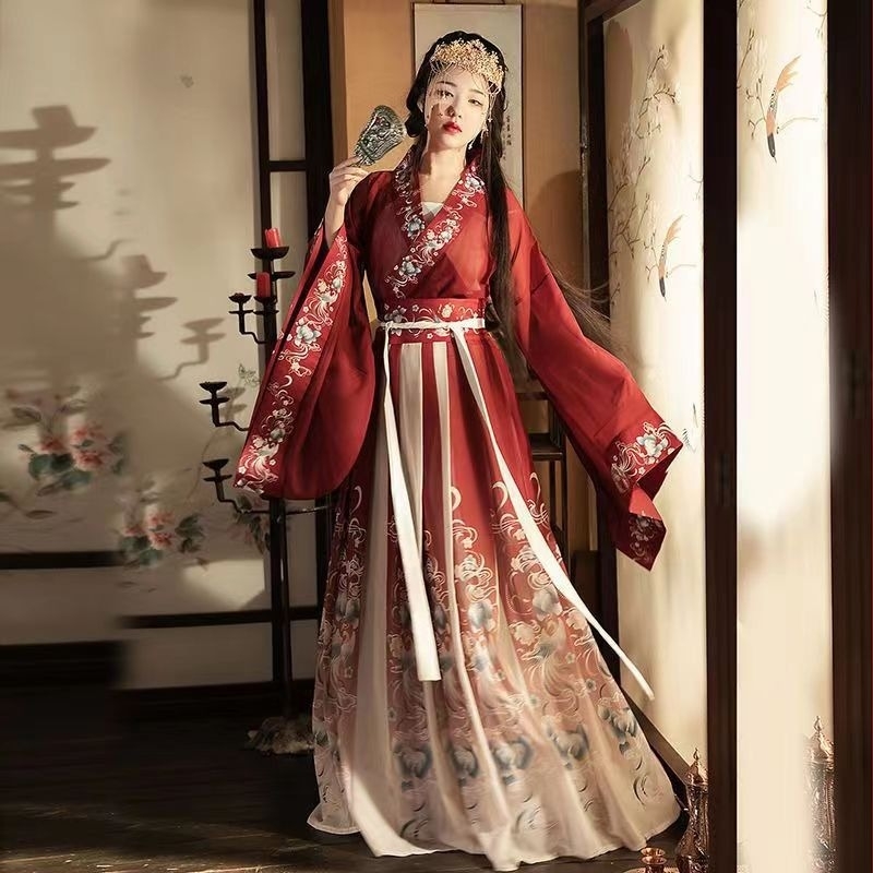 Hanfu s širokim rukavima iz Južne i Sjeverne dinastije, odjeća za foto-studio, drevno nadahnuta vila haljina, dvodijelna Hanfu suknja
