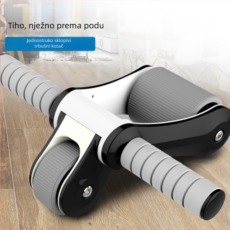 Tihi trokolni valjak za trbušnjake s podlogom za koljena, sklopivi višenamjenski fitness valjak