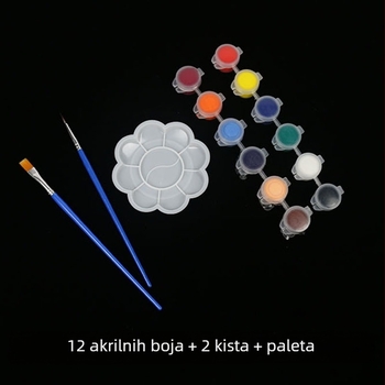 Set akrilnih boja, 2 ml cijevi, 12 boja, za djecu – DIY crtanje i slikanje