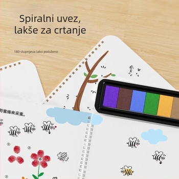 Dječji set za crtanje prstima: perivo mastilo i otisak, ekološki, prijenosan