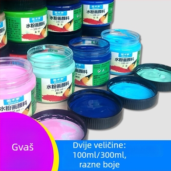 Set gouache boja 100 ml za studente umjetnosti i djecu, 12 boja u kutiji za crtanje i slikanje