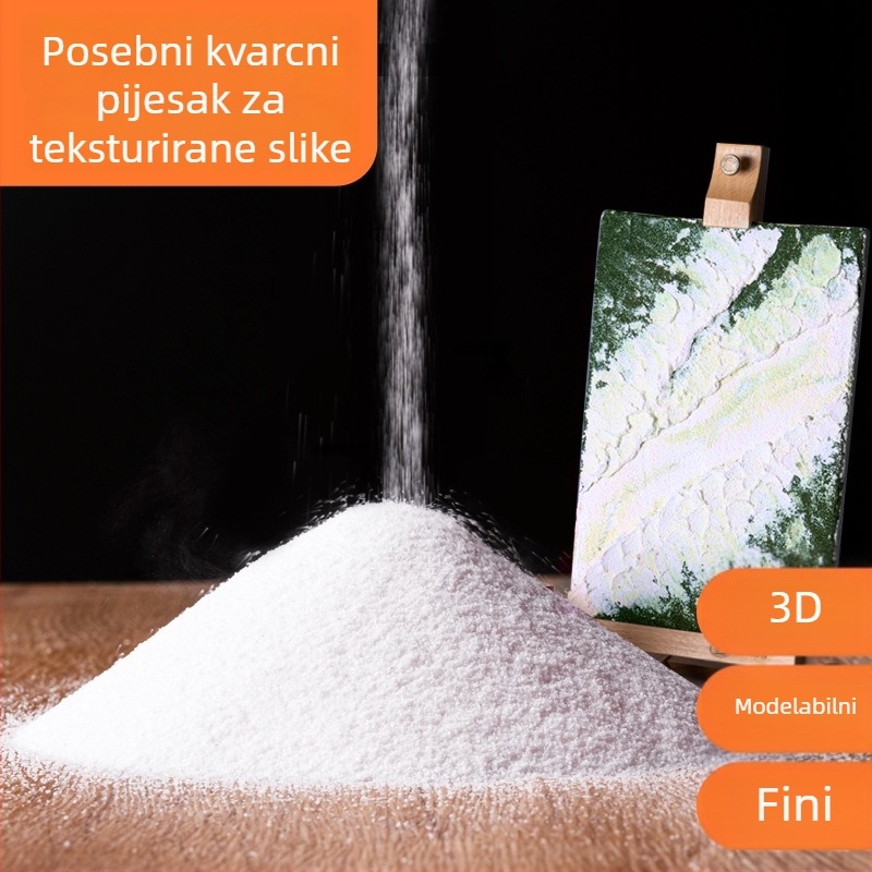Set materijala za slikanje s teksturom kvarcnog pijeska za uljnu sliku - čisti bijeli sitni pijesak 80