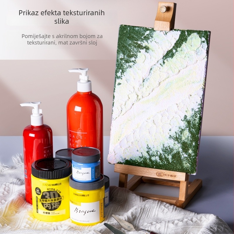 Set materijala za slikanje s teksturom kvarcnog pijeska za uljnu sliku - čisti bijeli sitni pijesak 80