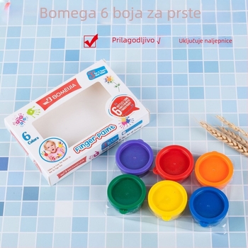 6 boja DIY graffiti kutija boja za djecu – set crtanja prstima, vodene boje za pranje, edukativna igra
