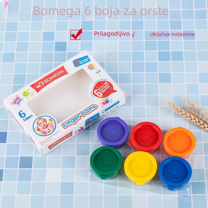 6 boja DIY graffiti kutija boja za djecu – set crtanja prstima, vodene boje za pranje, edukativna igra