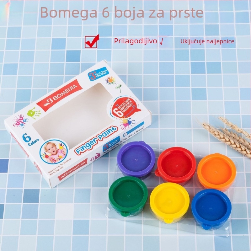 6 boja DIY graffiti kutija boja za djecu – set crtanja prstima, vodene boje za pranje, edukativna igra