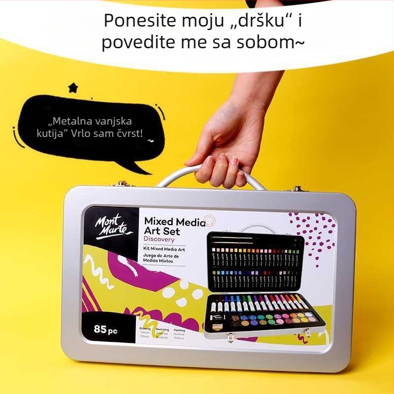 85-djelni set akvarelnih flomastera za djecu u kutiji za poklon