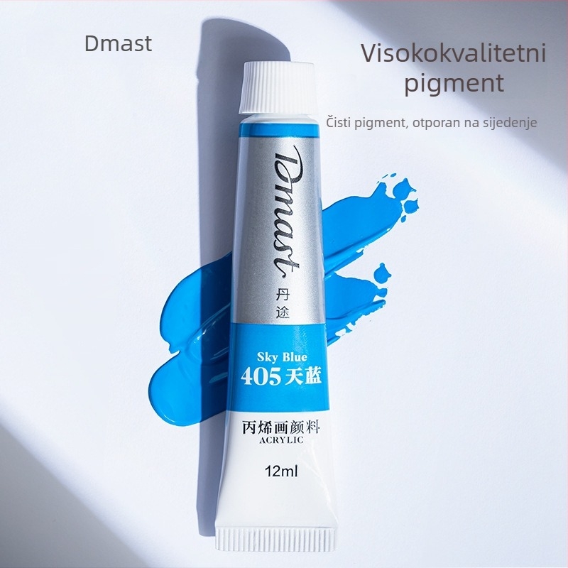 Deli set akrilnih pigmenata za slikanje – čiste boje, vodootporne i UV-otporne, za učenike i djecu