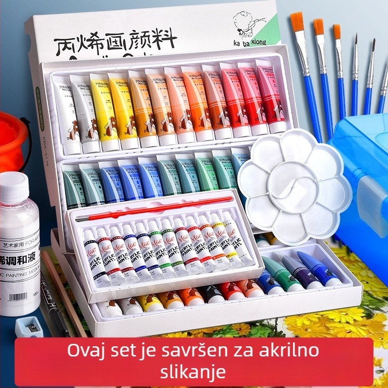 Set akrilnih pigmenata za slikanje – vodootporan, otporan na izblijeđivanje, netoksičan, za djecu i studente umjetnosti, bojanje gipšane lutke