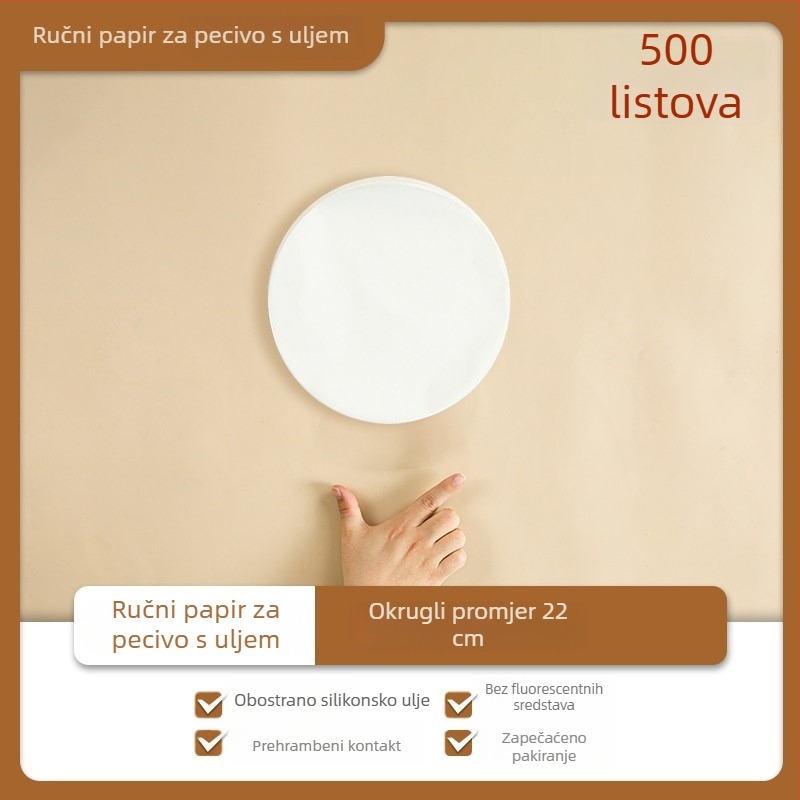 Papir za pečenje otporan na ulje za ručno pripremljene palačinke, prehrambene kvalitete, antiadhesivan, za zamrzavanje, pogodan za kućnu i komercijalnu pećnicu.