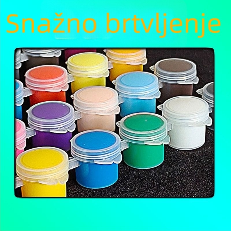 12 boja akrilnih pigmenata za djecu, DIY slikanje kamenjem, zatvorena kutija, 5 ml