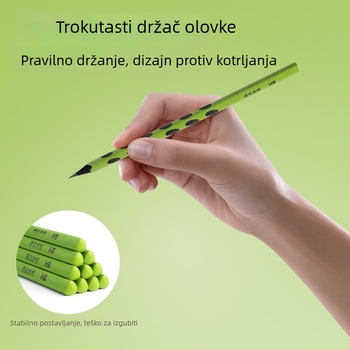 Kermiller Drvena HB olovka s trokutastim gripom za poboljšanje pisanja i skiciranja, dizajn koji štedi oči