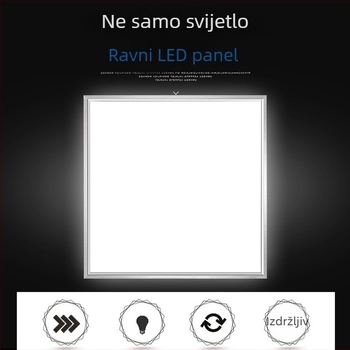 LED ravna pločasta svjetiljka za strop 600x600, ugrađena, kompatibilna s gips pločom i mineralnom vunom