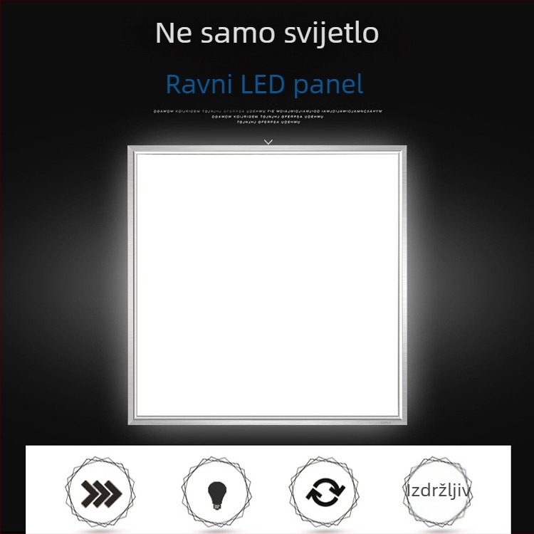 LED ravna pločasta svjetiljka za strop 600x600, ugrađena, kompatibilna s gips pločom i mineralnom vunom
