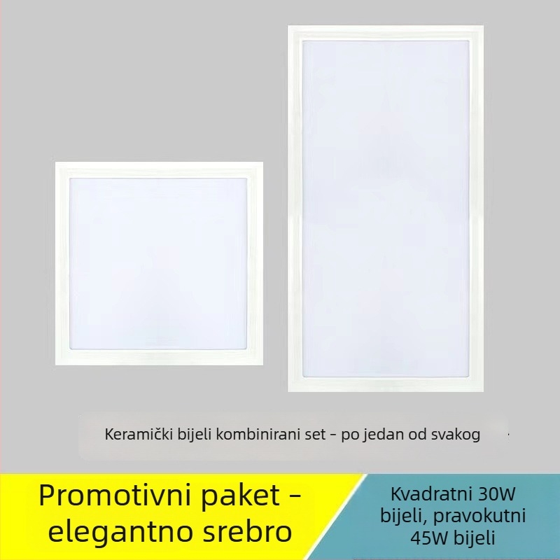 LED ravna pločasta svjetiljka za strop 600x600, ugrađena, kompatibilna s gips pločom i mineralnom vunom