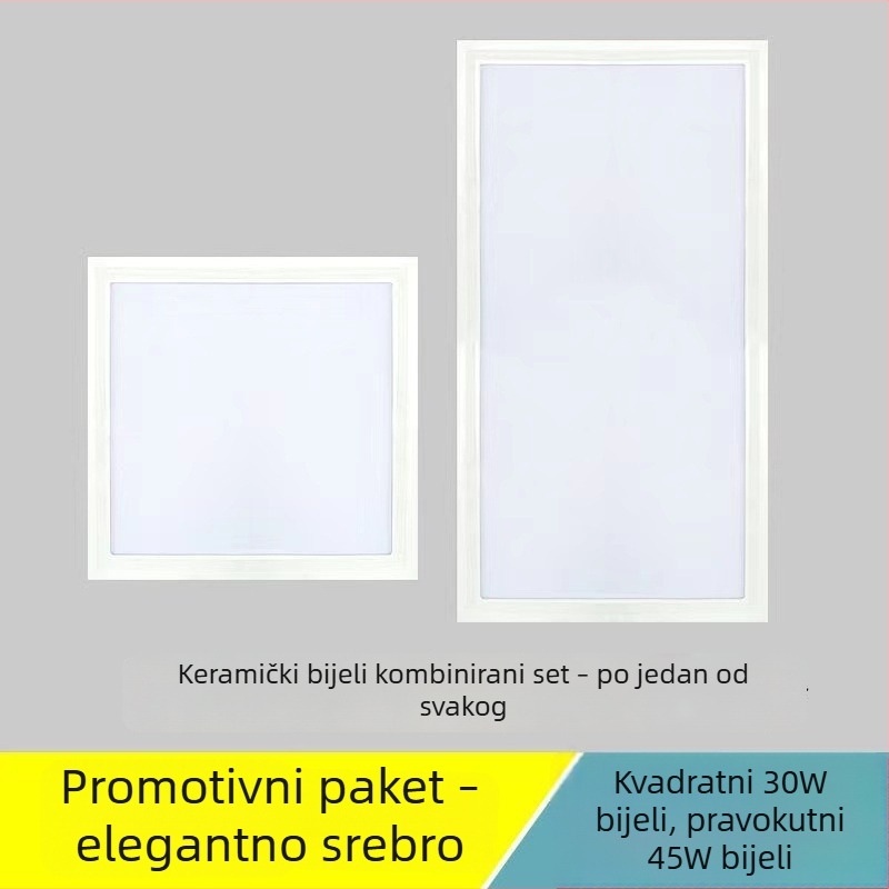 LED ravna pločasta svjetiljka za strop 600x600, ugrađena, kompatibilna s gips pločom i mineralnom vunom