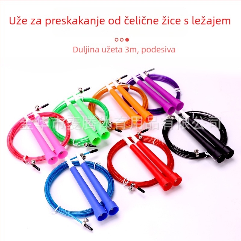 Čelično užad za preskakanje s ležajevima za učenike srednjih škola, treninzi brzine, za odrasle kod kuće, podesiva za mršavljenje.