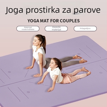 Joga prostirka od TPE za dvoje, izuzetno velika, debljina 8 mm, ekološki prihvatljiva, ublažava udarce i zvuk, jednobojna