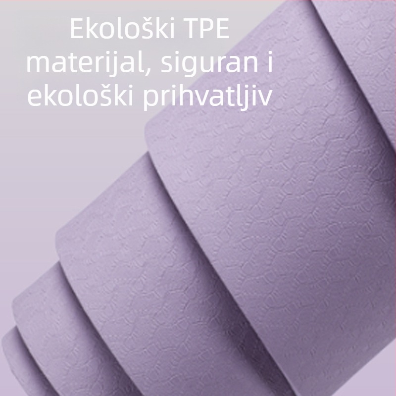 Joga prostirka od TPE za dvoje, izuzetno velika, debljina 8 mm, ekološki prihvatljiva, ublažava udarce i zvuk, jednobojna