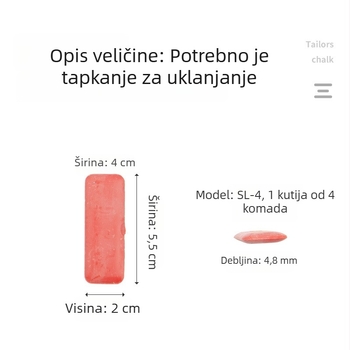 Nevidljiva vosk kreda za tkanine — obojeni markirajući prah za šivanje, u maloj kutiji