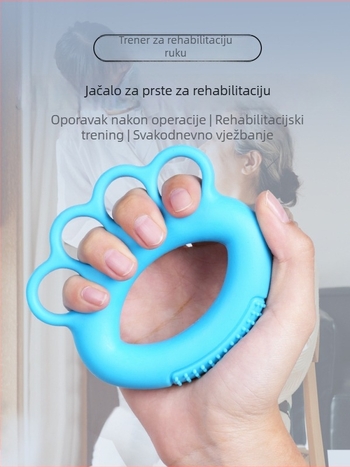 Silikonski prsten za stisanje s kuglicom za jačanje ruke i prstiju, rehabilitacija nakon moždanog udara i hemiplegije