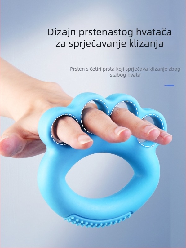 Silikonski prsten za stisanje s kuglicom za jačanje ruke i prstiju, rehabilitacija nakon moždanog udara i hemiplegije