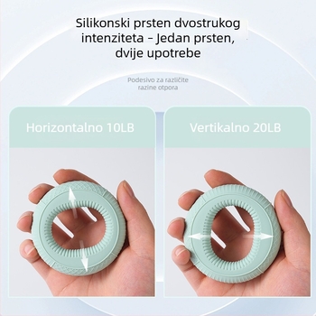 Silikonski prsten za hvatanje s dvostrukom jačinom za treniranje ruke i podlaktice, rehabilitaciju i fleksibilnost