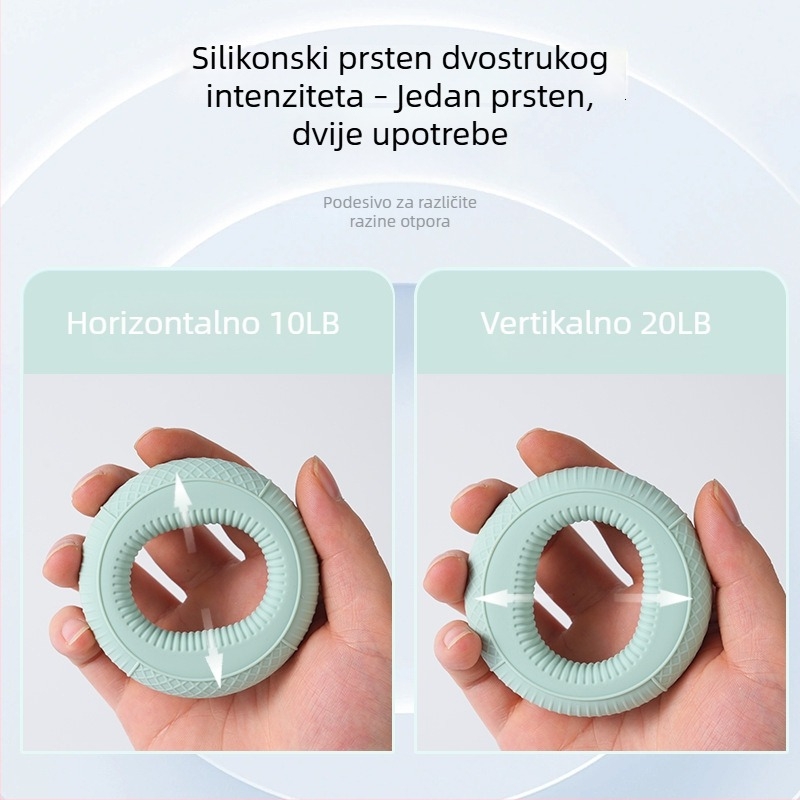 Silikonski prsten za hvatanje s dvostrukom jačinom za treniranje ruke i podlaktice, rehabilitaciju i fleksibilnost