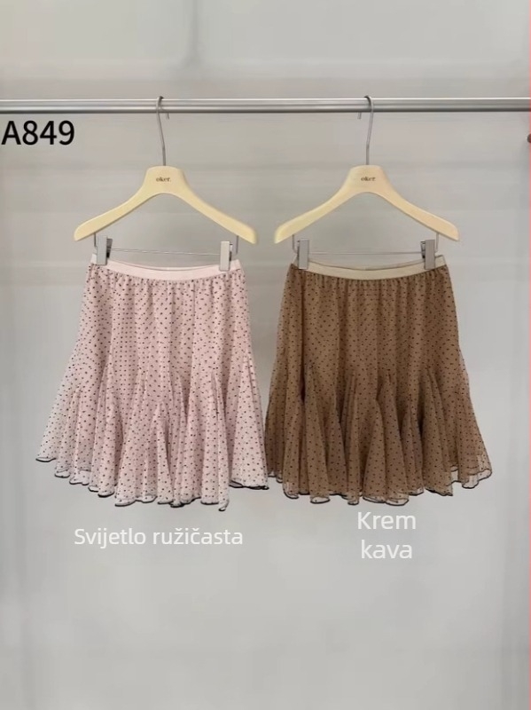 Oke Kratka suknja s točkama, korejskog stila, svestrana, vitka, elegantna