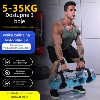 Prozirna cilindrična fitness torba, napunjena vodom, PVC, 1 kg