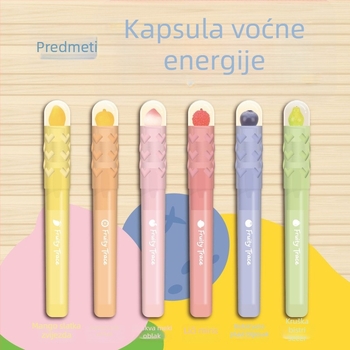 Set highlightera s mirisom voća, dvostruka glava, izbrisivi, nagnuti vrhovi, žive boje.