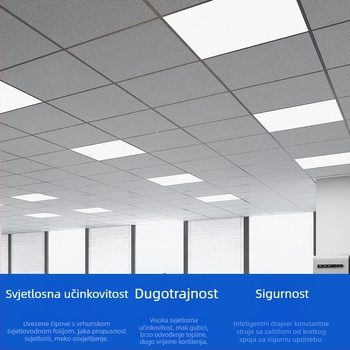 Integrirani stropni LED panel 600x600, 60x60, ploča od gipskartona s mineralnom vunom